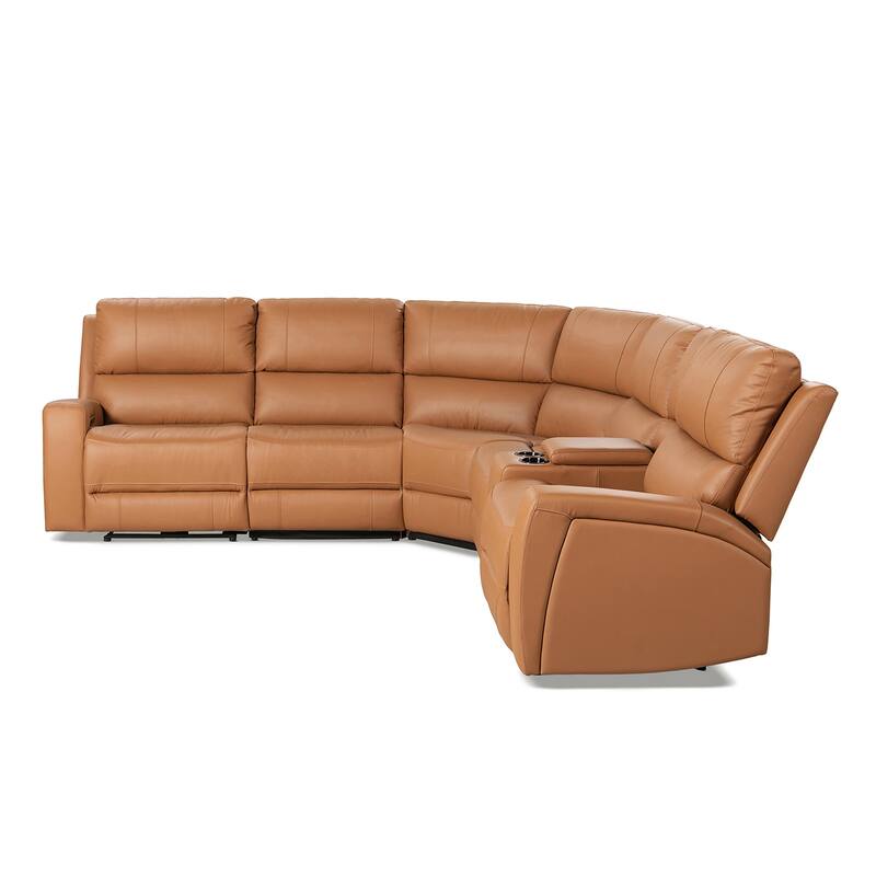 Melbourne 122" Modern Power Motion 6-Piece Reclining Corner Sectional with Cup Holders