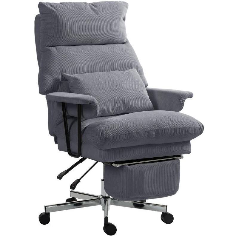 Overstuffed Office Chair with Lumbar Support and Footrest Reclining Swivel