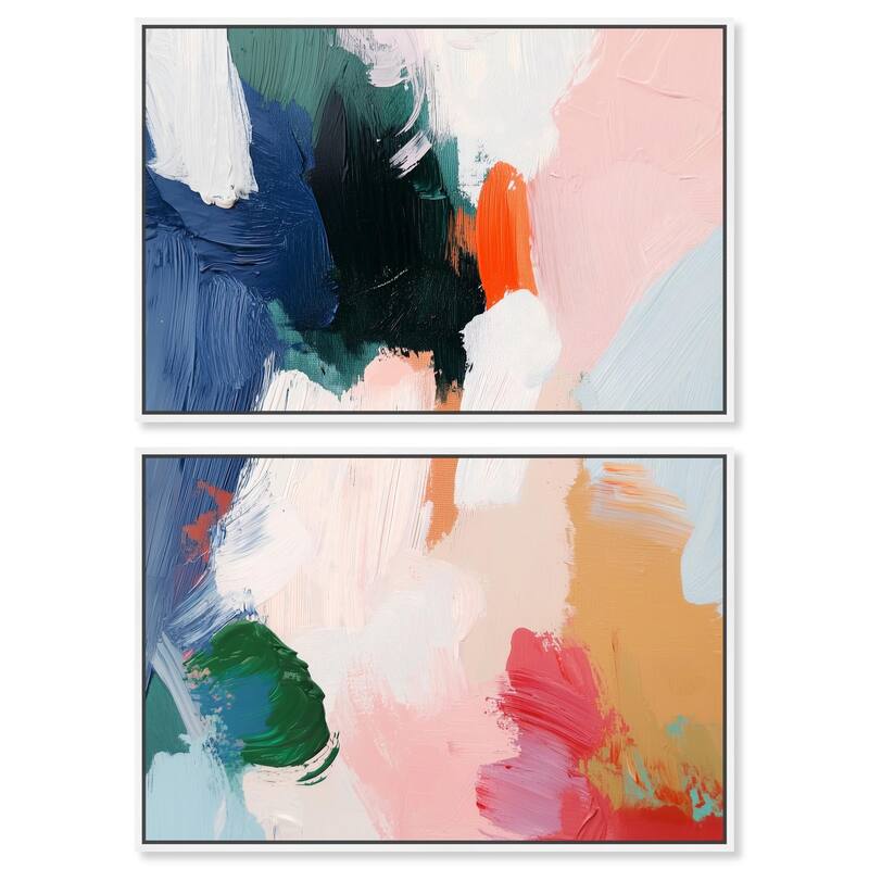 Spring Fever Canvas Set of 2 by Art Remedy - 30" x 20" - White