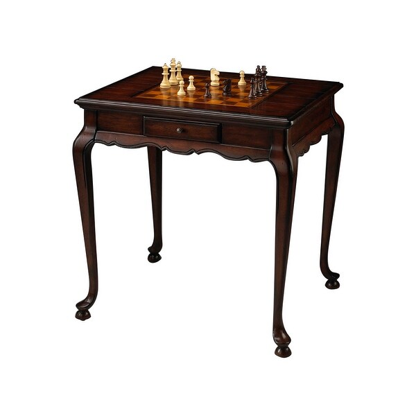 Traditional Rectangular Wooden Game Table in Plantation Cherry Finish