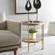 preview thumbnail 2 of 2, Uttermost Elise Round Brass Side Table - 23"H x 22"W x 22"D
