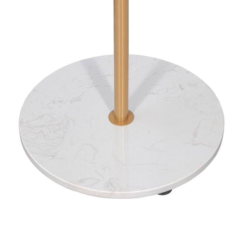 Maypex 64.5 in.Freestanding Metal Coat Rack with Round Quartz Stone Base