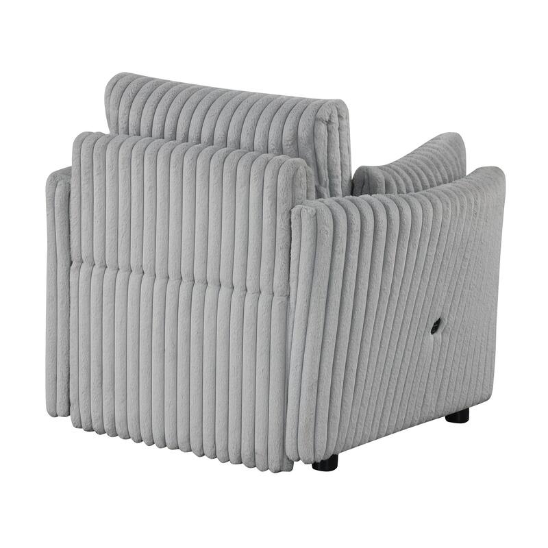 Modern Fabric Sleeper Single Sofa with USB and 2 pillows