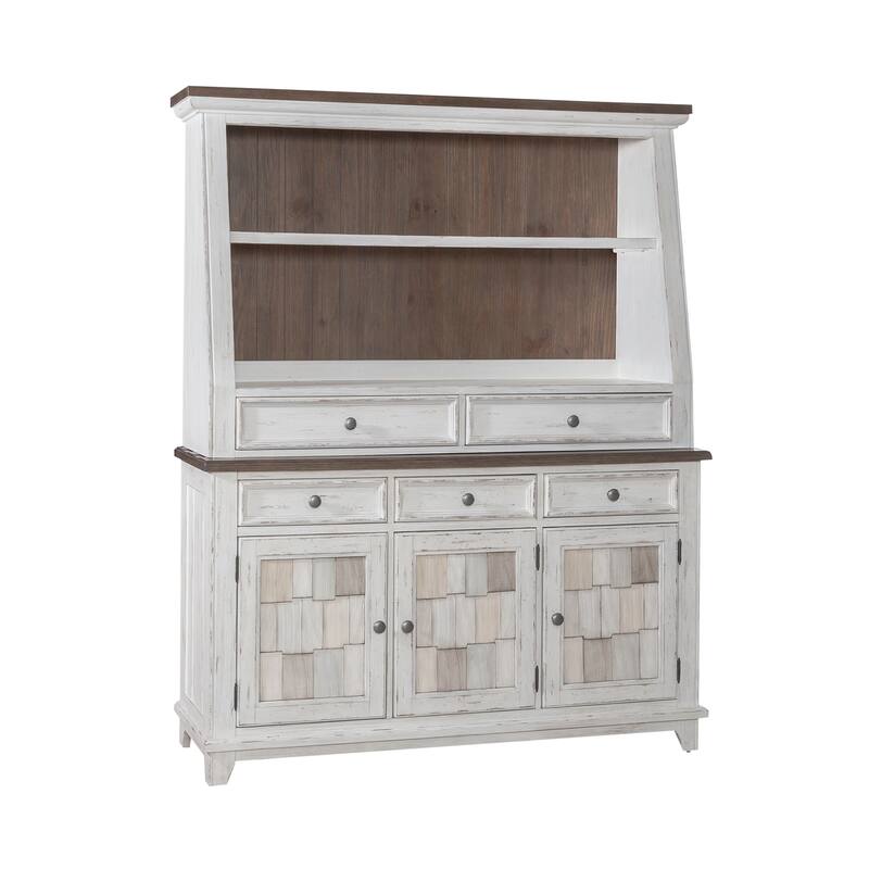 River Place Riverstone White & Tobacco Accent Server