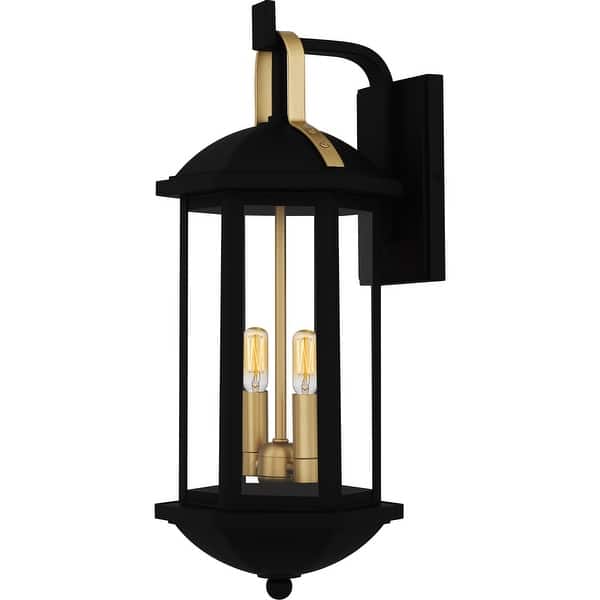 slide 2 of 7, Crestfield 2-Light Matte Black Outdoor Wall Lantern