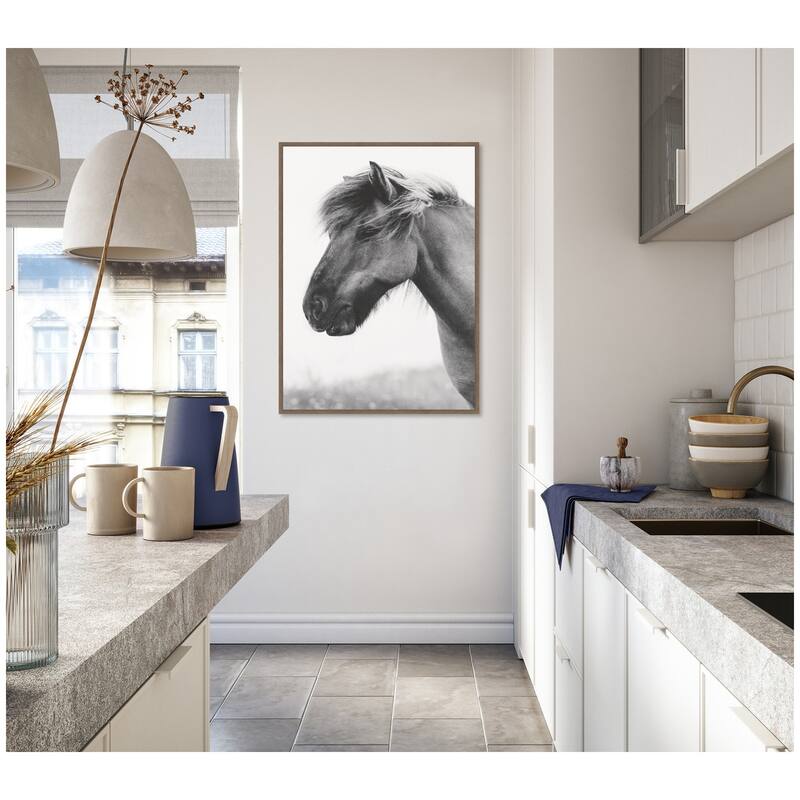 Kate and Laurel AA Indomitable by Alicia Abla Framed Canvas Wall Art Print