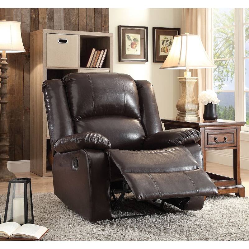 PU Leather Recliner with Motion Reclining Mechanism, Tight Back & Seat