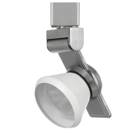 12W Integrated LED Metal Track Fixture with Cone Head, Silver and White
