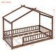 preview thumbnail 49 of 69, Wooden House Bed with Fence, for Kids, Teens, Girls, Boys