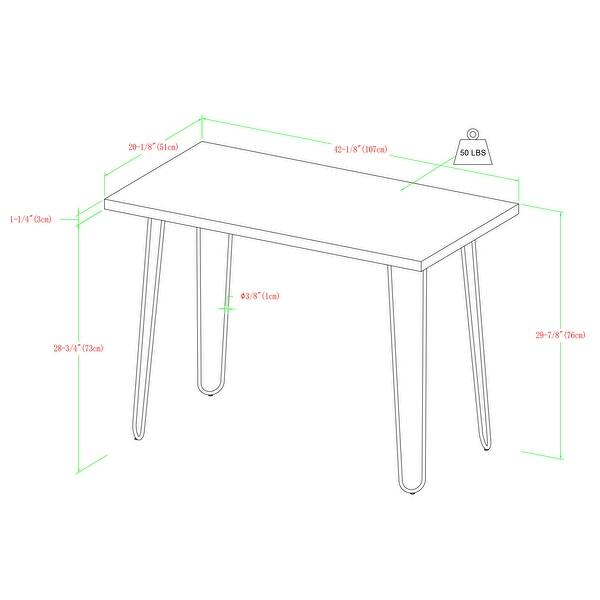 Middlebrook Skara White 42inch Hairpin Writing Desk Bed Bath & Beyond 22727441