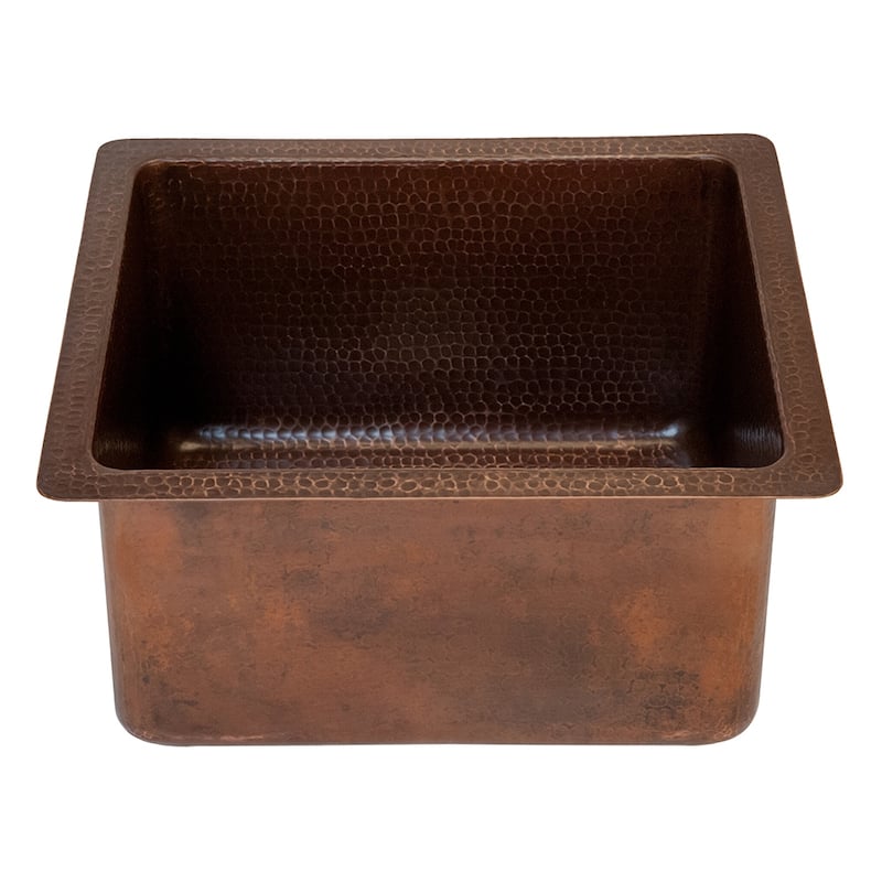 16-in Gourmet Rectangular Hammered Copper Bar/Prep Sink (BREC16DB)