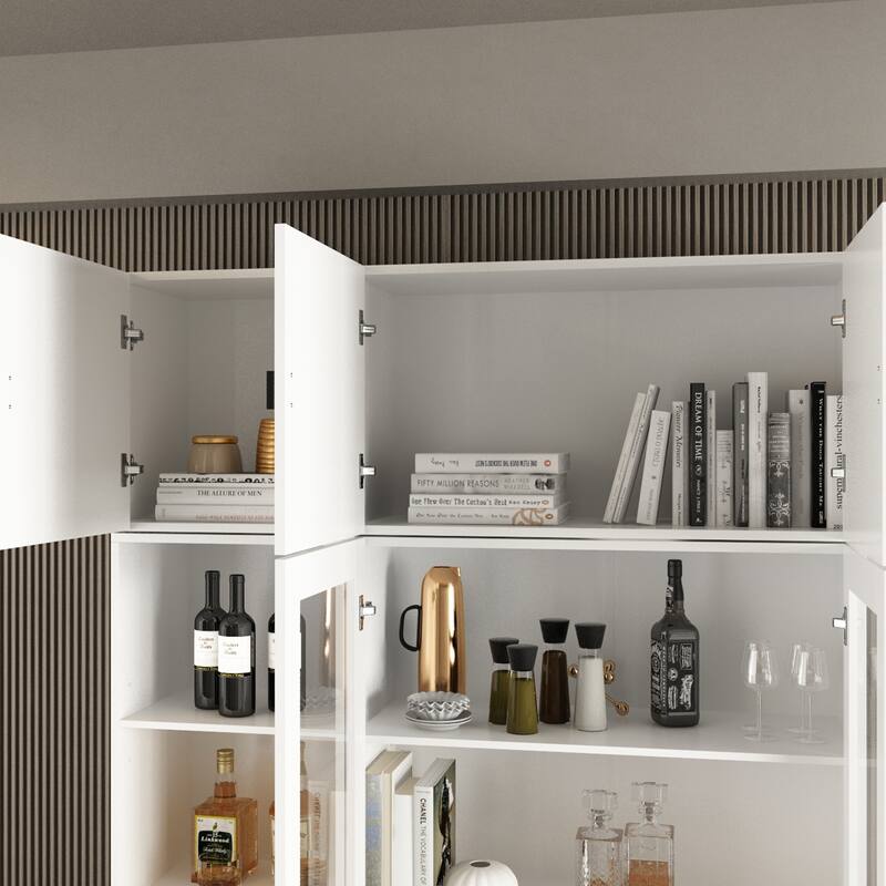 Timechee Combined Bookcase Kitchen Cabinet Display Cabinet Pantry