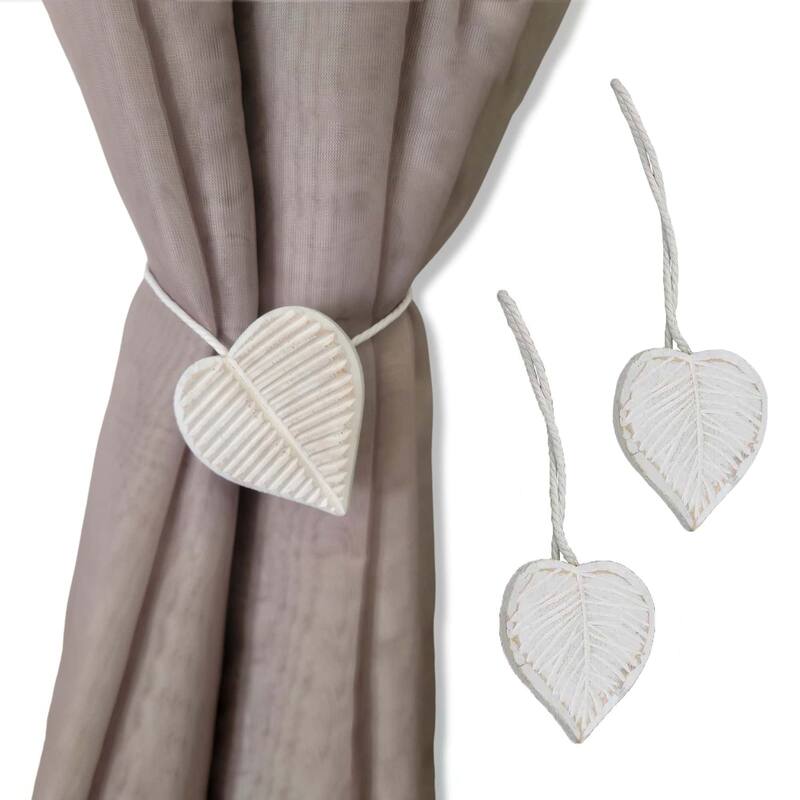 Magnetic Wooden Heart Curtain Tiebacks Easy to Use