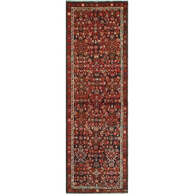 Fine Vintage Distressed Javier Red/Charcoal Runner - 2'9" x 7'9"