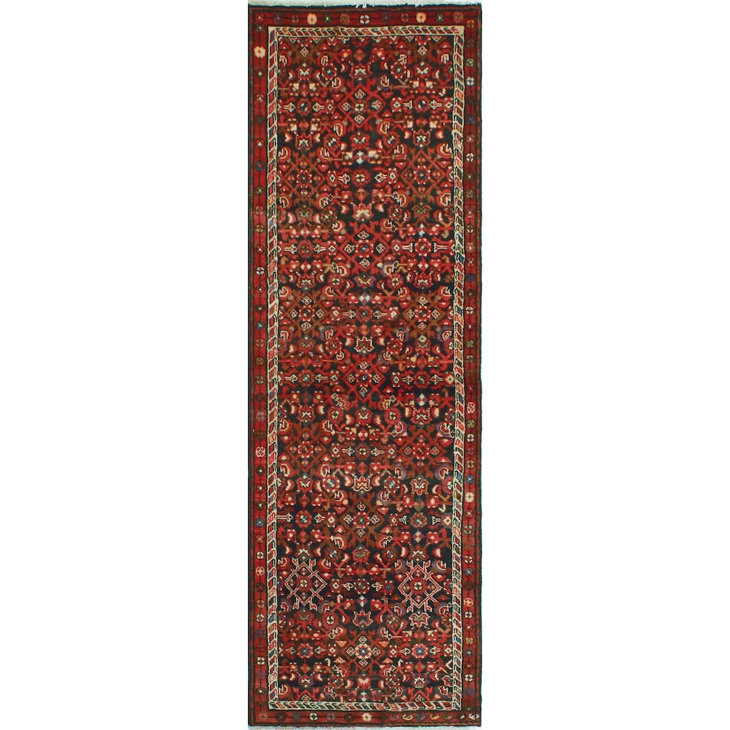 Fine Vintage Distressed Javier Red/Charcoal Runner - 2'9" x 7'9"