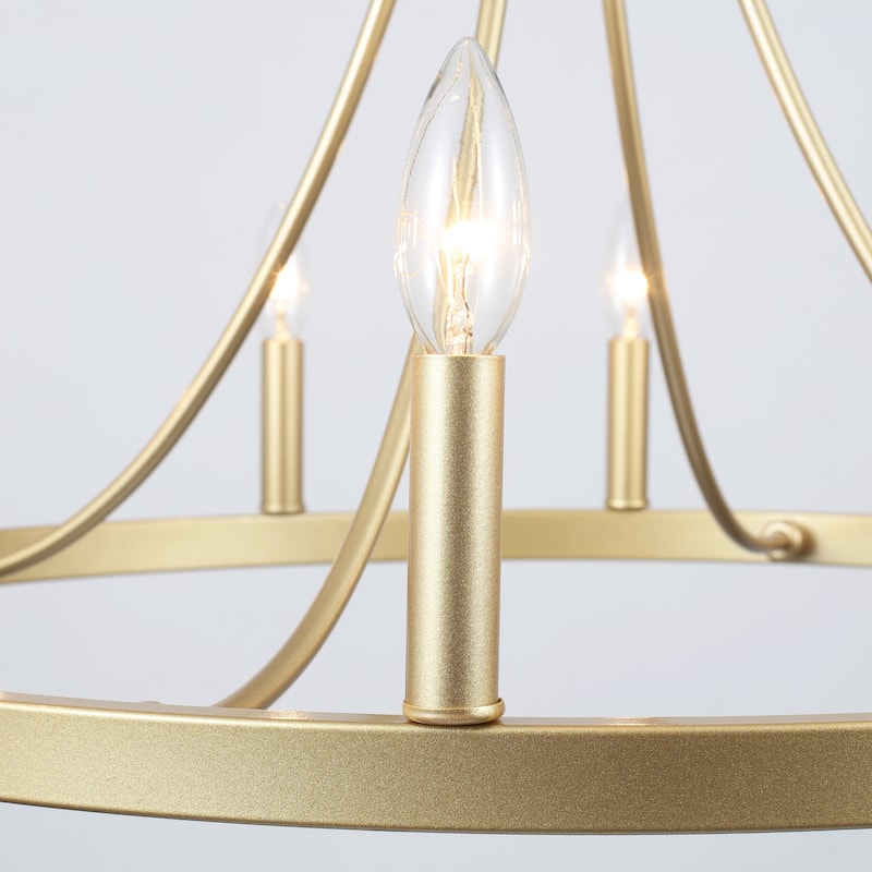 12-Light 26.77-inch Vintage Rustic Wagon Wheel Chandelier for Kitchen