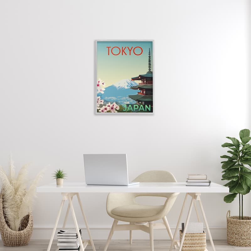 Stupell Vintage Tokyo Scenery Framed Giclee Art Design By Victoria Barnes