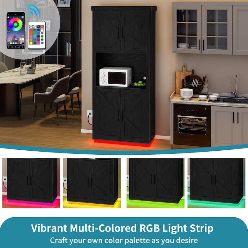 Kitchen Food Pantry Storage Cabinet with 4 Doors
