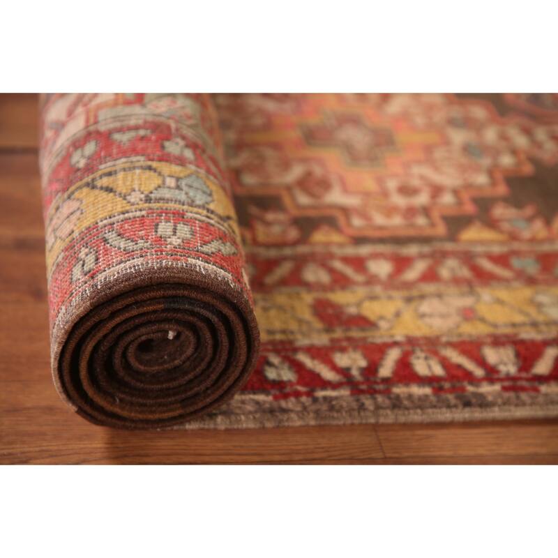 Ardebil Persian Vintage Runner Rug Hand-Knotted Wool Carpet - 2'3" x 9'6"