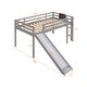preview thumbnail 38 of 40, Modern and Playful Design Wood Loft Bed with Slide, Ladder and Chalkboard, Twin size