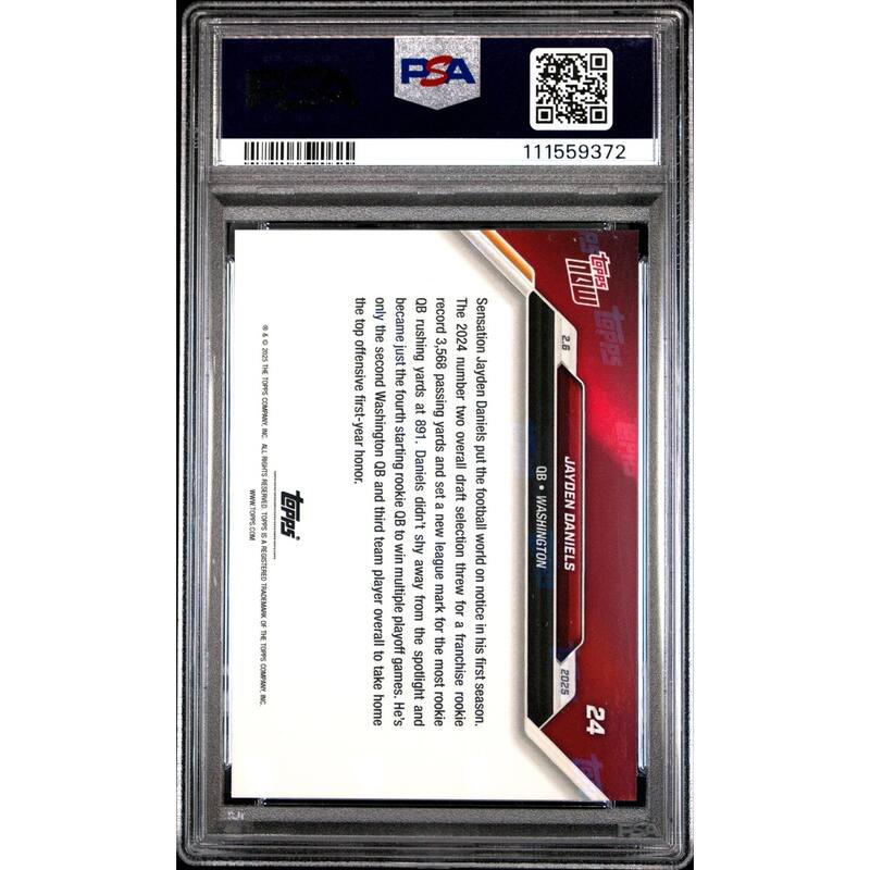 Jayden Daniels 2024 Topps Now Football Rookie of the Year Card #24 Graded PSA 10 - 8' x 11'