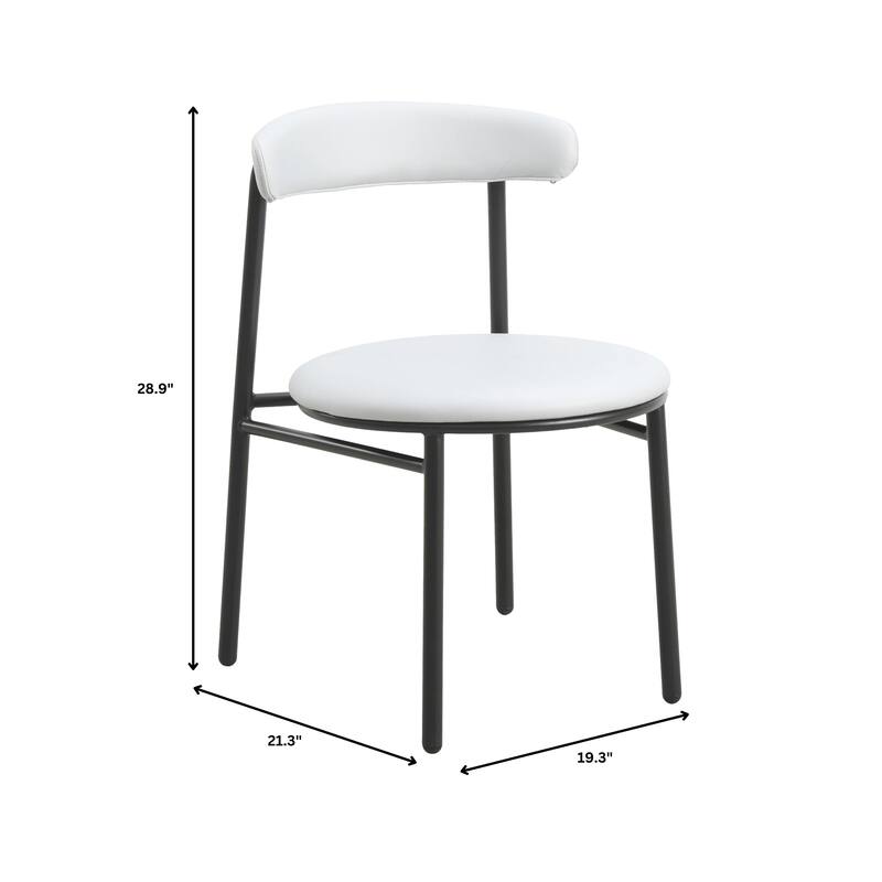 Lume Modern Dining Chairs Polyester Fabric Seat with Steel Legs by LeisureMod