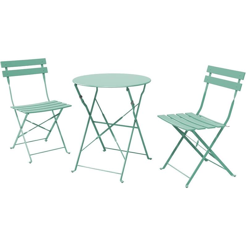 3-Piece Bistro Set Folding Outdoor Furniture Sets with Premium Steel Frame Portable Design for Bistro & Balcony