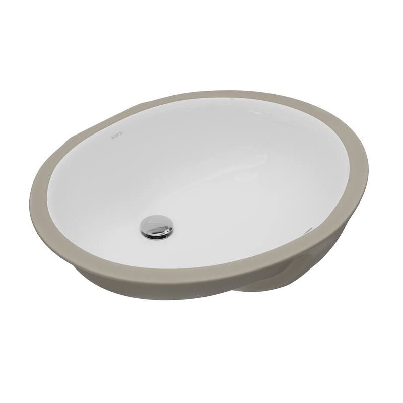 Karran Valera 19" Oval Undermount Vitreous China Bathroom Sink in White