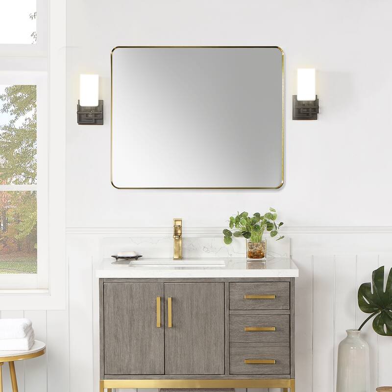 Altair Nettuno Bathroom/Vanity Aluminum Framed Wall Mirror - 36 in. - Gold