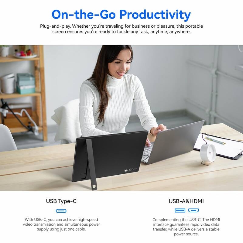 16 Inch Portable Monitor, 1920x1200P IPS Laptop Screen