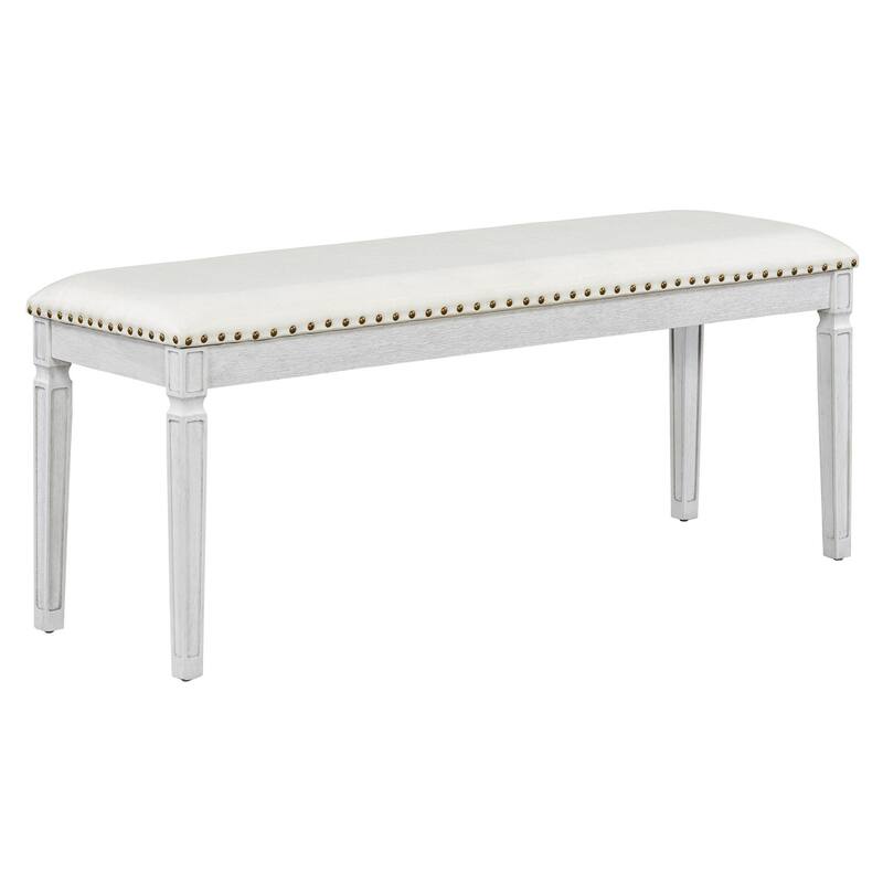 6-Piece Vintage Extendable Dining Table Set with a 13" Leaf, 4 Chairs and 1 Bench