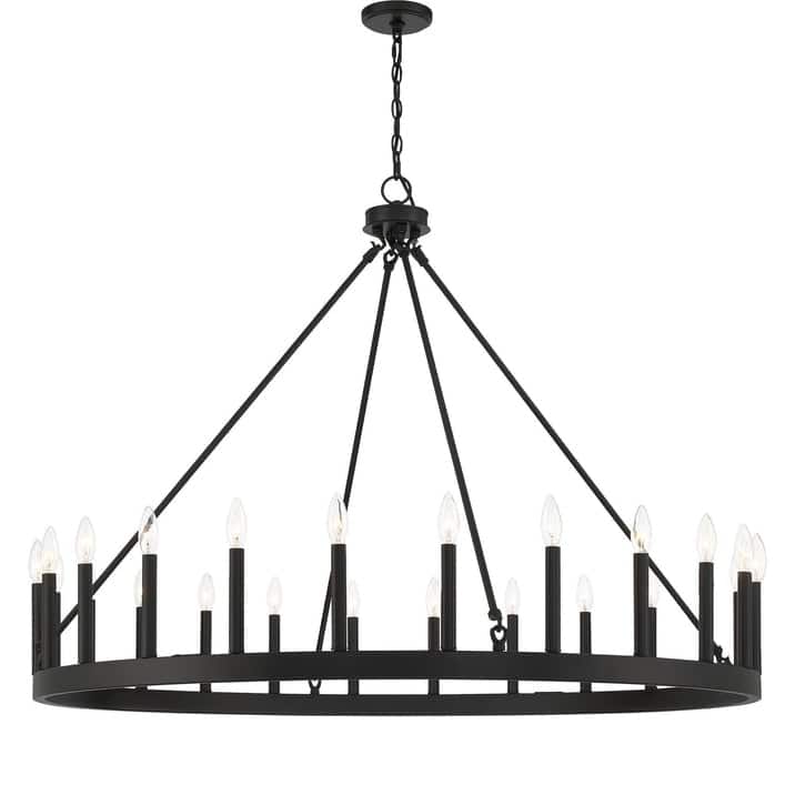 Acroma 24 Light Modern Farmhouse Wagon Wheel Chandelier-UL Certified - N/A