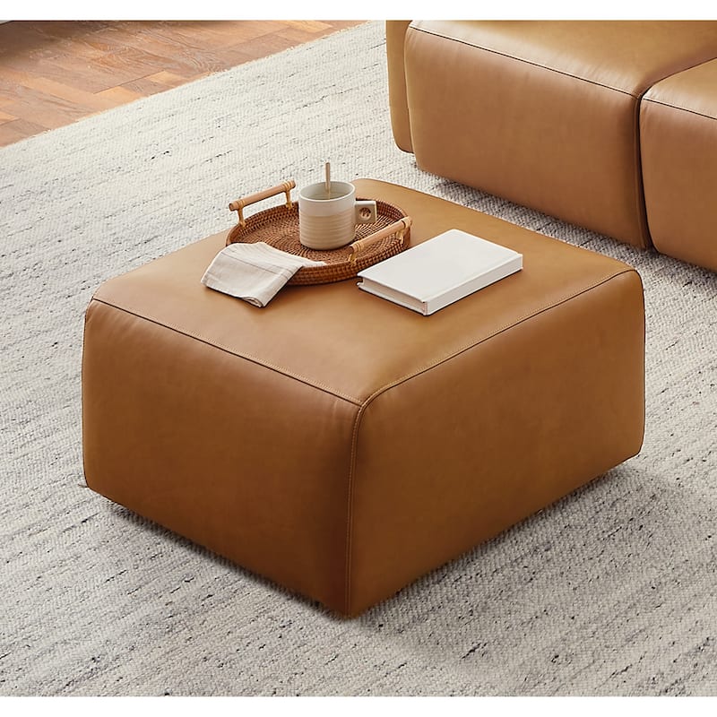 Art Leon Genuine Leather 4-Piece Modular Sectional Sofa