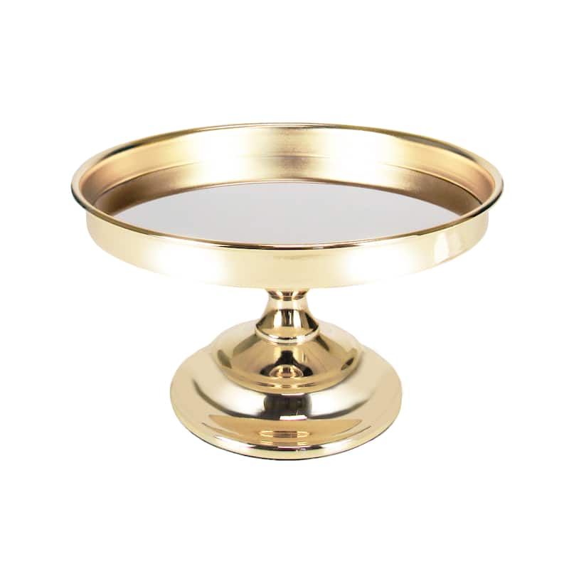 Gold Classic Round Cake Stand Dessert Display - 4.75" H x 8.25" D - Gold