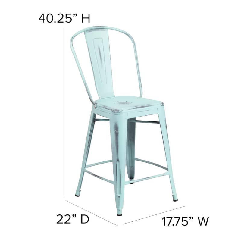 All-Weather Counter Height Stool with Poly Resin Seat