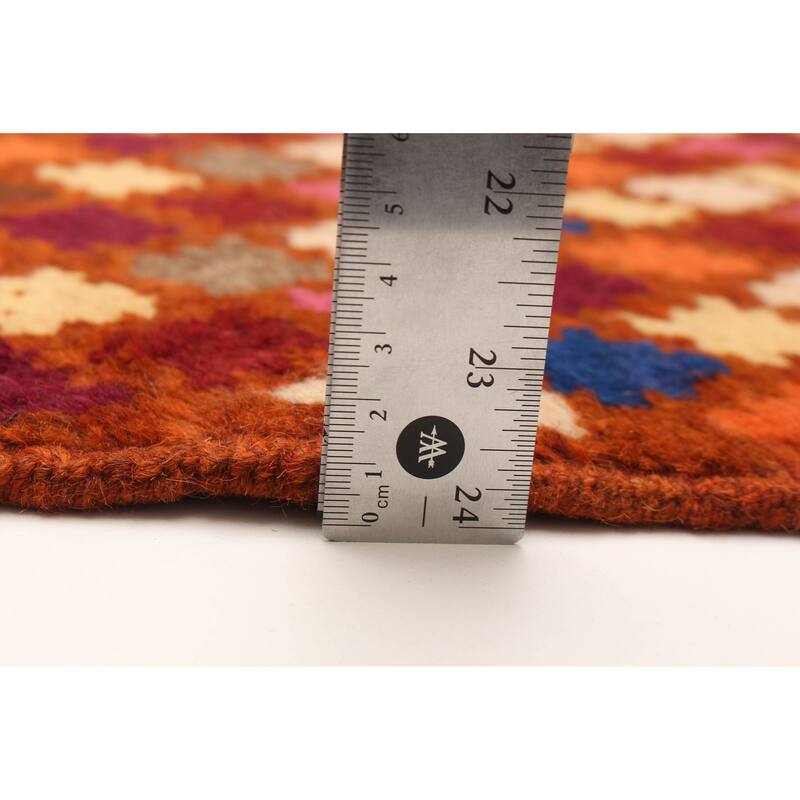 ECARPETGALLERY Hand-knotted Afghan Burnt Orange Wool Rug - 2'9 x 9'7