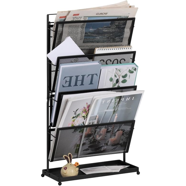 4 Tier Desktop File Organizer - Black