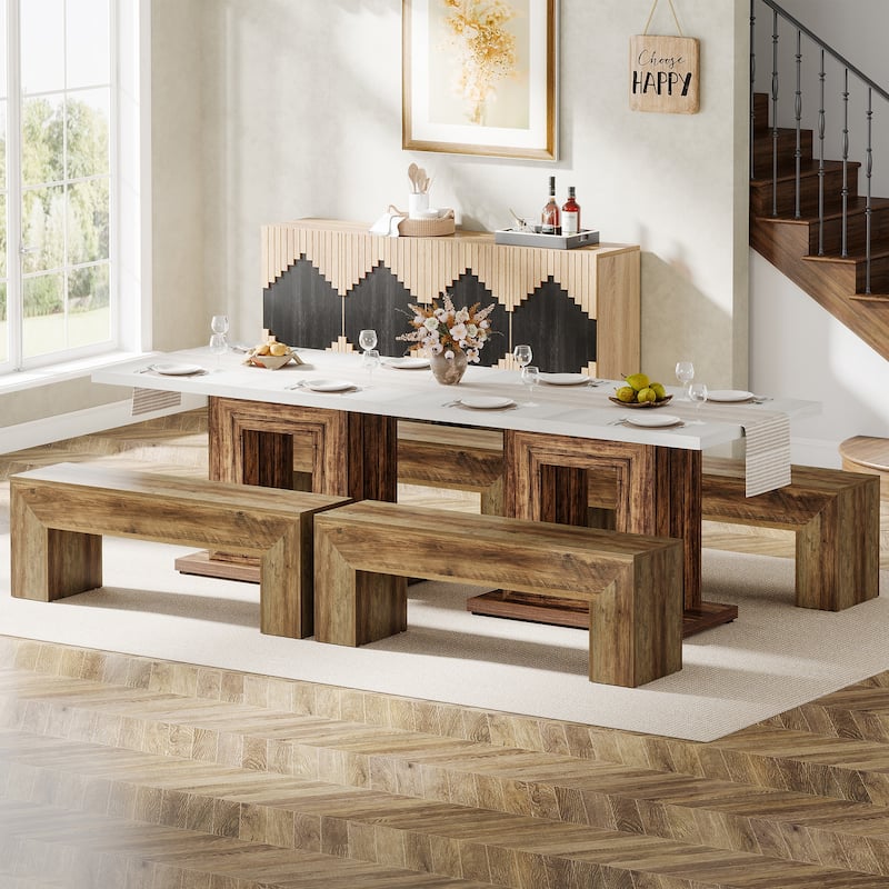 47 Inches Wooden Dining Bench for Living Dining Room Kitchen