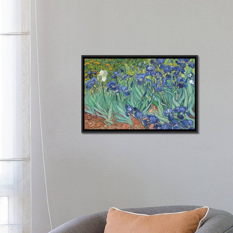 iCanvas "Irises, 1889 " by Vincent van Gogh Framed Canvas Print