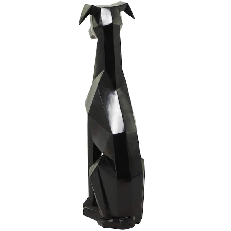 Silver, Gold or Black Polystone Cubist Dog Decorative Sculpture