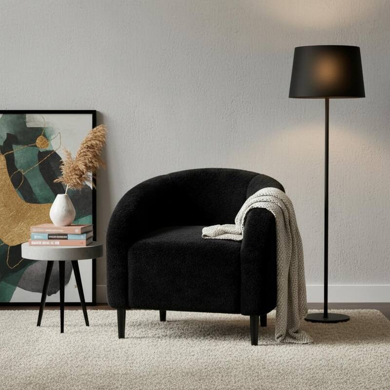 Velvet Barrel Chairs, with Soft Cushion