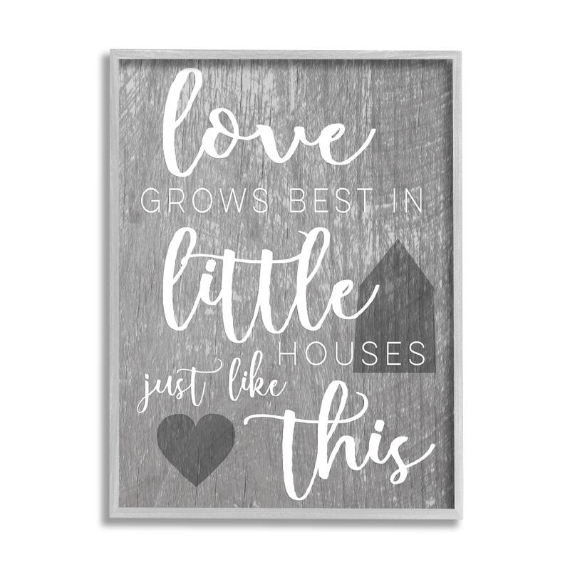 Stupell Love Grows Best in Little Houses Framed Giclee Texturized Art