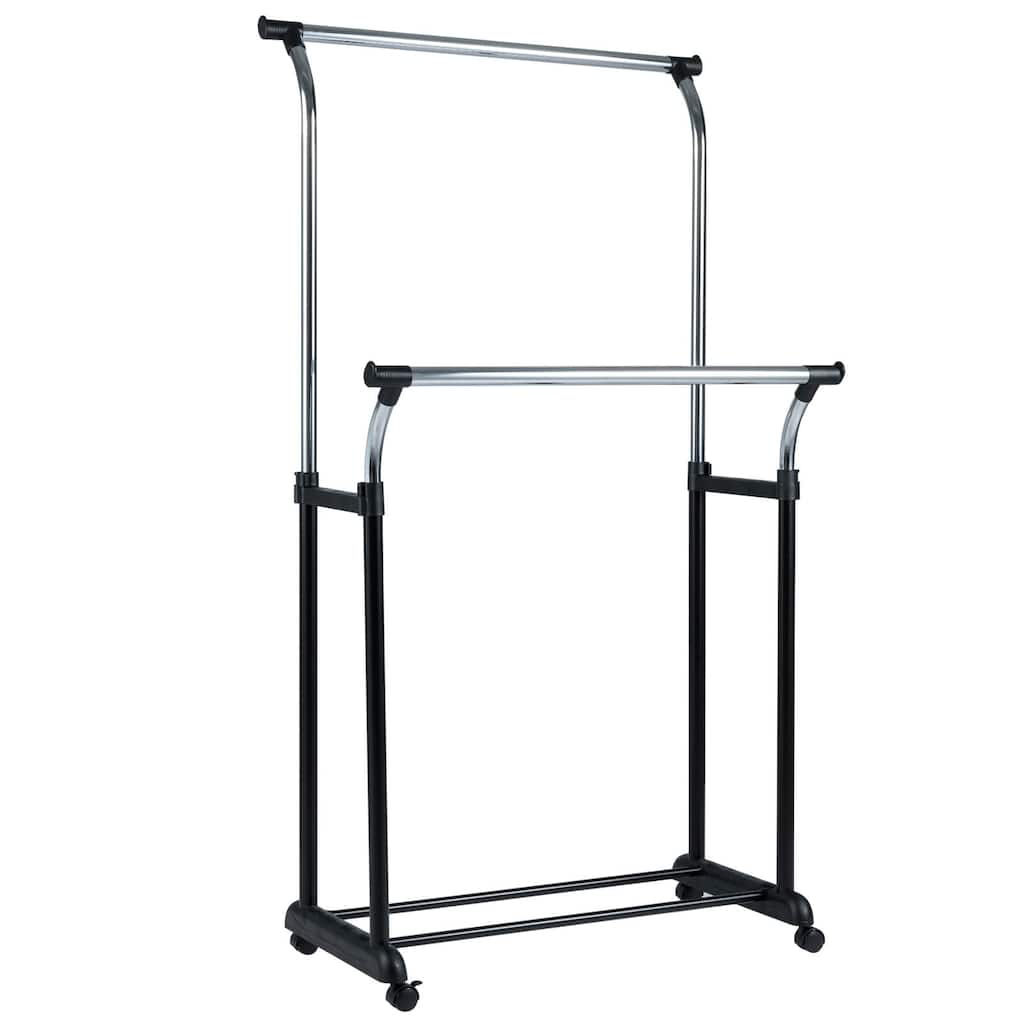 Costway Rolling Clothes Rack with Adjustable Height, Heavy-Duty Metal - See Details