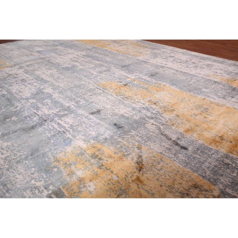 Contemporary Abstract Indian Area Rug Handmade Wool Carpet - 8'0" X 9'8"