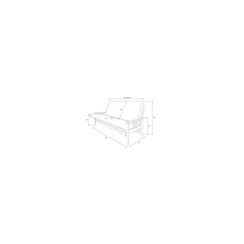 Monterey Queen Futon Frame with Butternut Finish and Oregon Trail Java Mattress - Elegant Functional Design