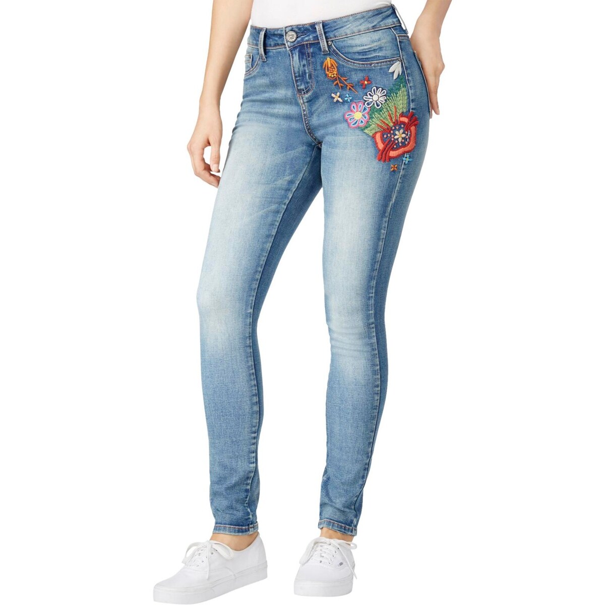 indigo rein embroidered jeans