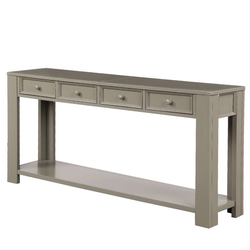 Modern Console Table/Sofa Table with Storage Drawers and Bottom Shelf for Entryway Hallway
