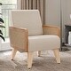 preview thumbnail 1 of 8, BELLEZE Kensington Accent Armchair w/ Solid Wood Frame Beige