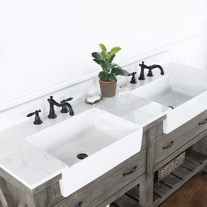 Villareal Bath Vanity with Composite Stone Top without Mirror