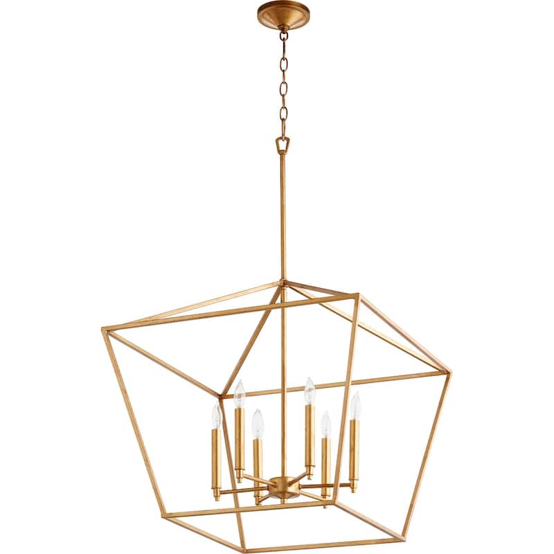 Quorum International Gabriel 6 Light 24" Wide Pendant - Gold Leaf